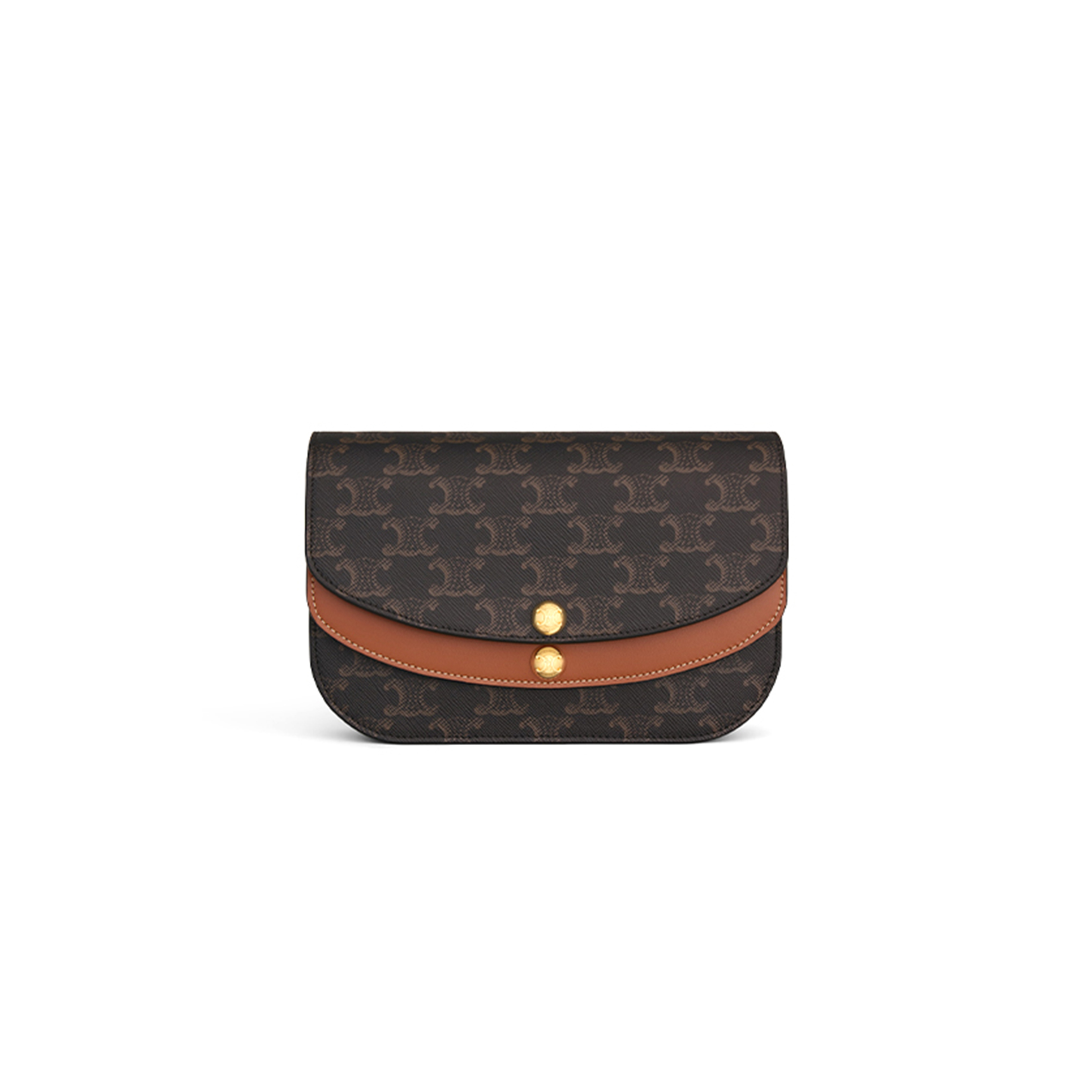 CELINE DUO WALLET ON STRAP IN TRIOMPHE CANVAS AND CALFSKIN 10P672GVL.04LU (20*13*6cm) CELINE DUO WALLET ON STRAP IN TRIOMPHE CANVAS AND CALFSKIN 10P672GVL.04LU (20*13*6cm)